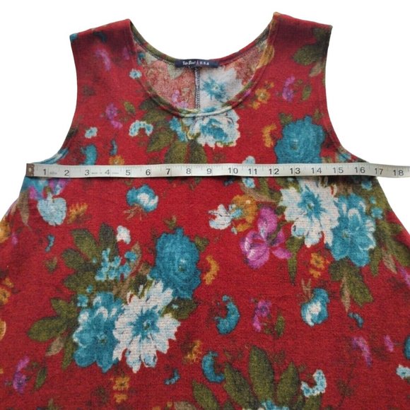 Tres Bien Top Womens Small Sleeveless Tunic Floral Knit - Picture 4 of 13